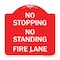 Signmission No Stopping No Standing Fire Lane, Red & White Aluminum Architectural Sign, 18" x 18", RW-1818-23575 A-DES-RW-1818-23575 - alternate 1